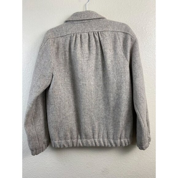 Vintage Macys Pure Wool Cream Jacket Womens 8 Zip Fall Neutral Winter Cozy - Picture 2 of 16